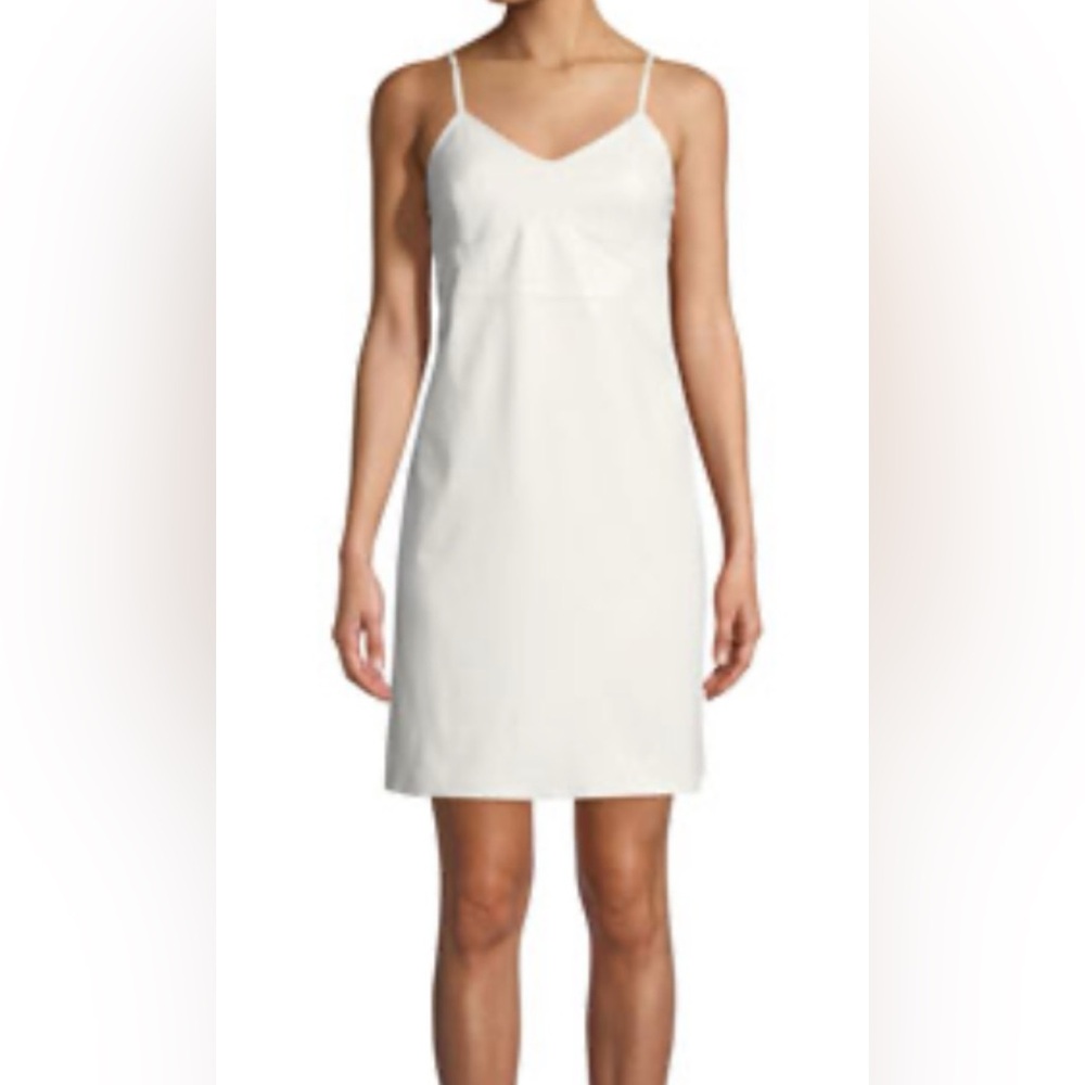 Helmut Lang leather white slip dress sz 8